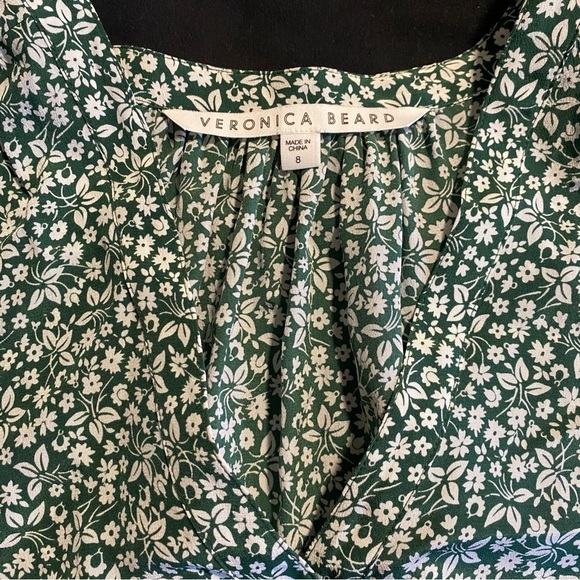 EUC VERONICA BEARD GIZELA BLOUSE & KAIA SKIRT SET IN FOREST GREEN - SIZE 8 - Picture 2 of 16